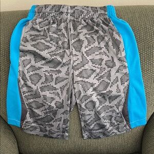 TEK GEAR Boys Medium 10/12 Gray and Blue Patterned Athletic Shorts